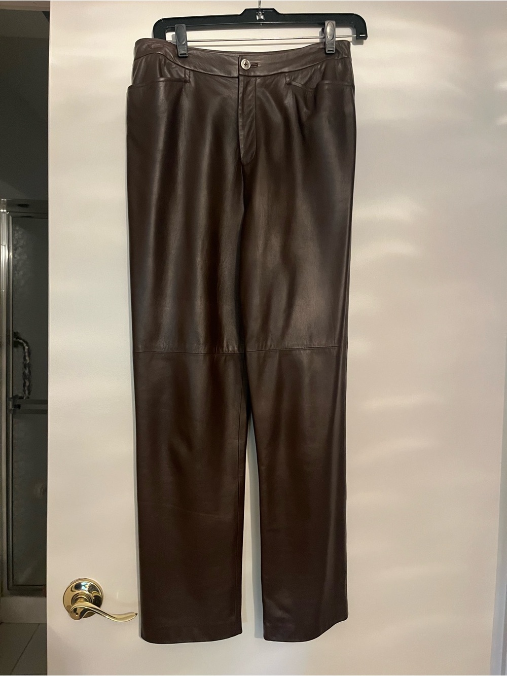 Ellen Tracy Chocolate Brown Leather Pants